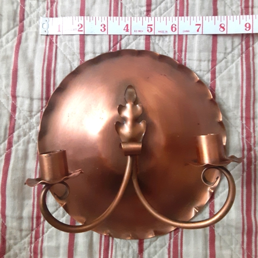 Copper HandHammered Double Wall Sconce Signed Gregorian #409